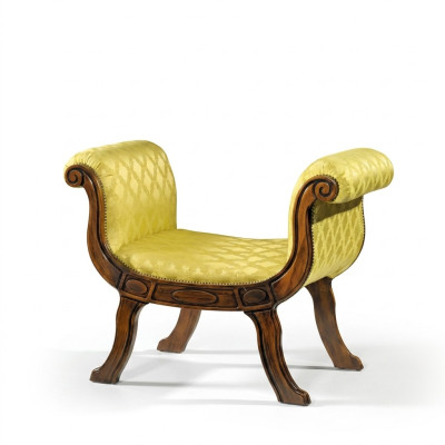 Designer Sitzbank Polster Textil Stoff Klassische Luxus Bank Möbel Neu