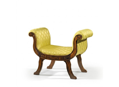 Designer Sitzbank Polster Textil Stoff Klassische Luxus Bank Möbel Neu