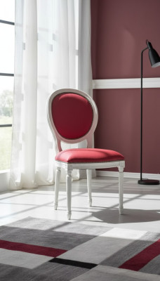 Esszimmerstuhl Rosa Polsterstuhl Klassischer Textil Sitzmöbel Lehnstuhl