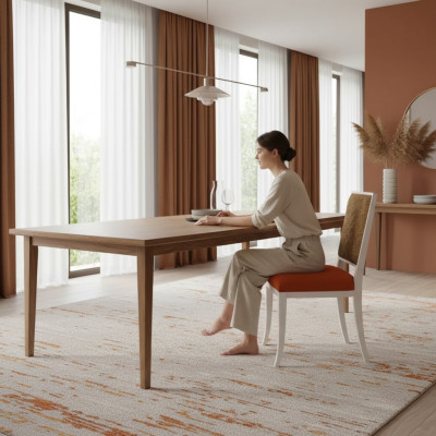 Esszimmer Designer Stuhl Holz Luxus Stil Klassischer Polsterstuhl