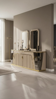 Luxus Anrichte Esszimmer Sideboard Modern Design Kommode Spiegel Neu Möbel