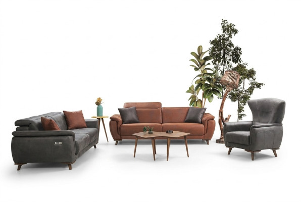 Sofagarnitur 3 tlg Wohnzimmer Dreisitzer Sofa Couch Modern Sessel Luxus