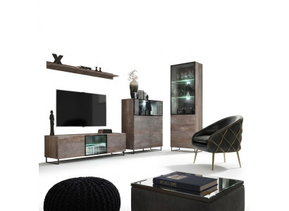 Modern Wohnzimmer Set TV-Ständer Design Einrichtung Vitrine Neu Holz Möbel
