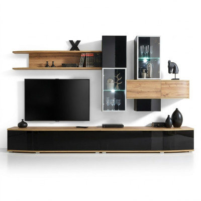 Designer Wohnwand Modern Design Wohnzimmer Luxus Möbel Wand Regale Neu