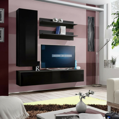 Luxus Modern Wohnwand Lowboard Wandschrank Wohnzimmer Holzmöbel 4tlg. Neu