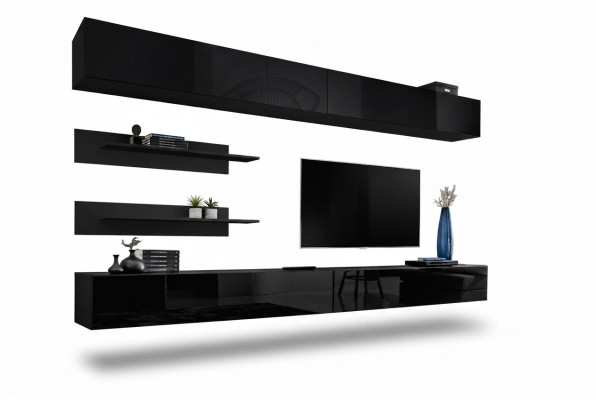 Wohnzimmer Wand Regal Garnitur 6tlg. Design Wohnwand Wandschrank Design