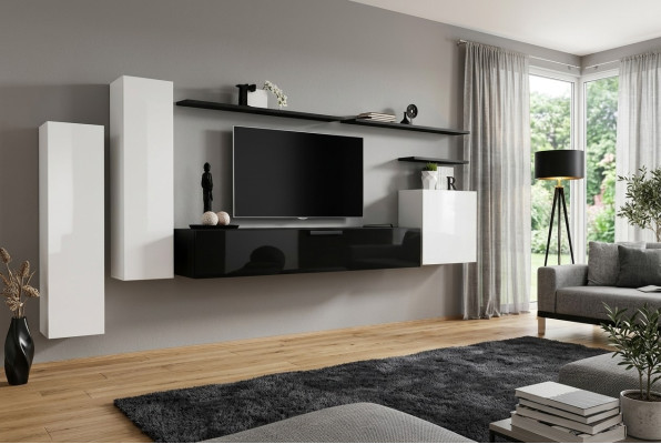 Wohnwand Wandschrank Schrank TV-Ständer Sideboard Regal Wohnzimmer Einrichtung