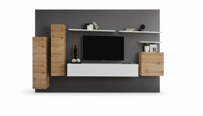Wohnwand Wohnzimmer Set 7tlg TV Ständer Neu Regal Luxus Modern Design Möbel