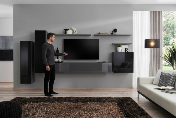 Modern Wohnwand Luxus Design Wohnzimmermöbel Wandschrank Wandregal Neu