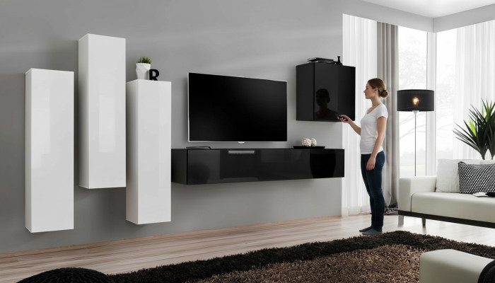 Wohnzimmer Wandschrank Luxus Garnitur TV-Ständer Modern Möbel Holz Designer