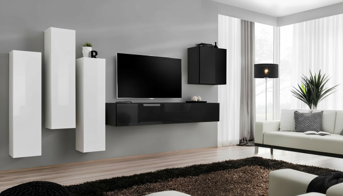 Wohnzimmer Wandschrank Luxus Garnitur TV-Ständer Modern Möbel Holz Designer