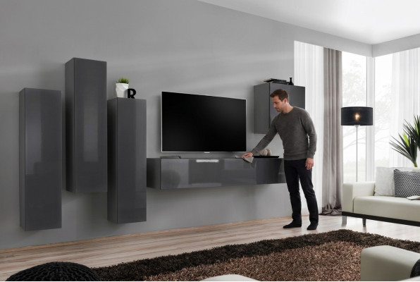 Set Modern Wohnwand Wohnzimmer TV-Ständer Wohnzimmer Set 5tlg. TV-Ständer