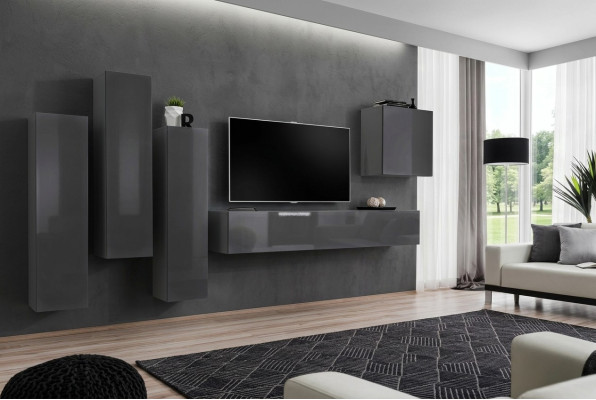 Set Modern Wohnwand Wohnzimmer TV-Ständer Wohnzimmer Set 5tlg. TV-Ständer