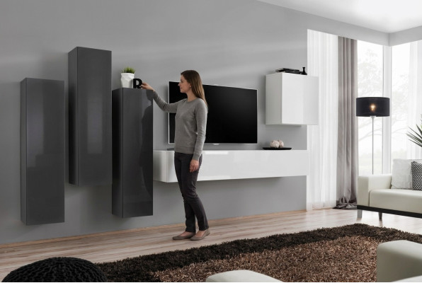 Wohnzimmer Set Wohnwand Wandschrank TV-Ständer Designer Garnitur Neu Möbel