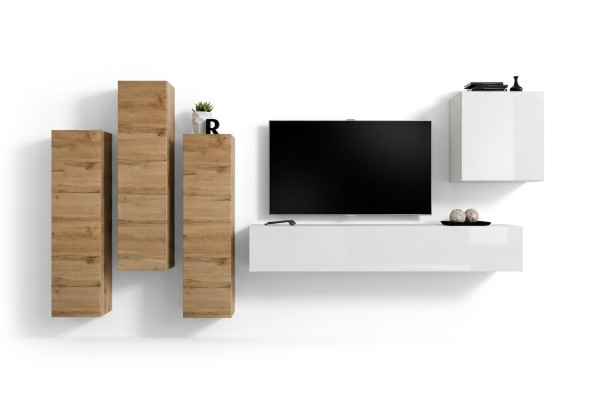 Wohnzimmer Wohnwand Wandschrank Sideboard Einrichtung TV Ständer Modern