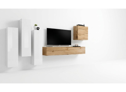 Modern TV Ständer Holz Wohnzimmer Möbel Braun Wandschrank Neu Wohnwand