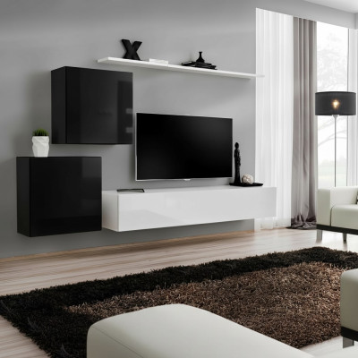 Wohnzimmer Wohnwand Weiß TV Ständer Design Sideboard Einrichtung Wandschrank