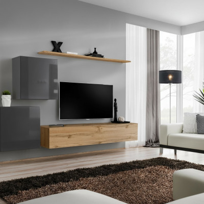Wohnzimmer Möbel Set Wohnwand TV-Ständer Sideboard Regal Holz Luxus Wandschrank