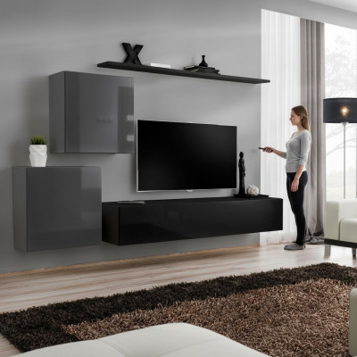 Wohnwand Hänge Schrank Modern Design Wohnzimmer Luxus Möbel Wand Regale