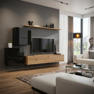 Modern Neu Wohnwand Sideboard Braun Designer Wohnzimmer Möbel Holz Wandschrank