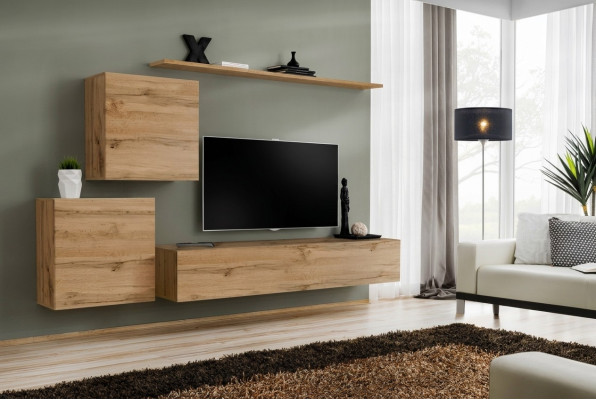 Wohnwand TV-Ständer Wohnzimmer Set 4tlg Wohnmöbel Modern Wohnzimmer Holz