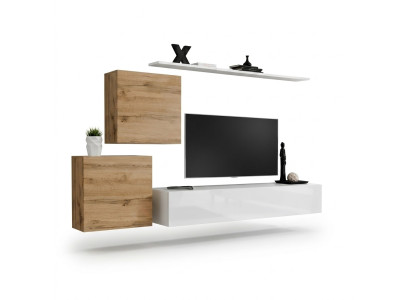 Wohnzimmer Set 4tlg Wandregal Sideboard Wohnwand 2x Wandschrank Design Neu