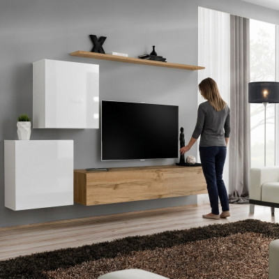 Moderne Wohnwand Wohnzimmer Designer Sideboard TV Ständer 4tlg. Neu