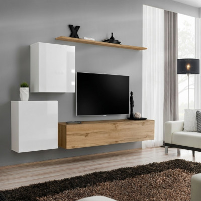 Moderne Wohnwand Wohnzimmer Designer Sideboard TV Ständer 4tlg. Neu