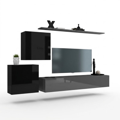 Wohnzimmermöbel Set Designer Wohnwand Sideboard 2x Wandschrank 4tlg Designer Neu