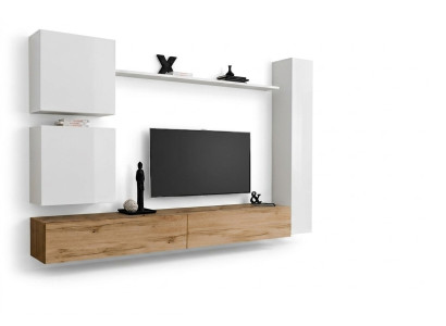 Weiß Komplett Set Wohnzimmermöbel Wohnwand Regal Luxus Wandschrank Neu