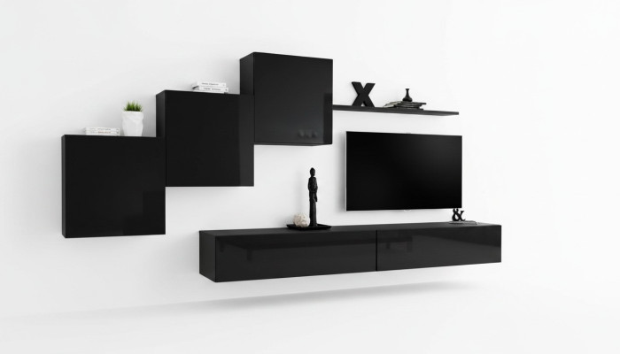 Wohnzimmer Set Wohnwand Wandschränke TV-Ständer Wand Regal Sideboard Komplett