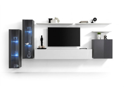 Komplett Wohnwand TV-Ständer Wandregal Luxus Wandschrank Einrichtung Designer