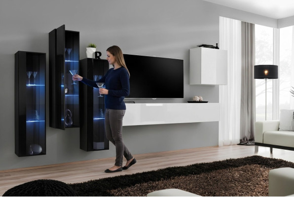 Neu Wohnzimmer Wohnwand Hochglanz Holzmöbel Schrank Moderne Möbel 5tlg