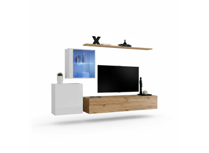 Wohnwand 260 cm Luxus Wand Schrank Wohnzimmermöbel Regale Einrichtung Modern