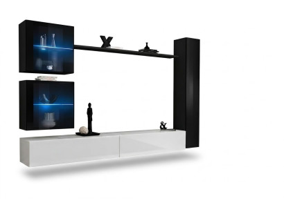 Wohnwand Set 6tlg Luxus Einrichtung Wohnzimmer Designer TV-Ständer Wandschrank