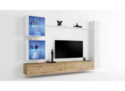 Wohnzimmer Komplett Wohnwand Set 6tlg. Designer Luxus Einrichtung Wandschrank