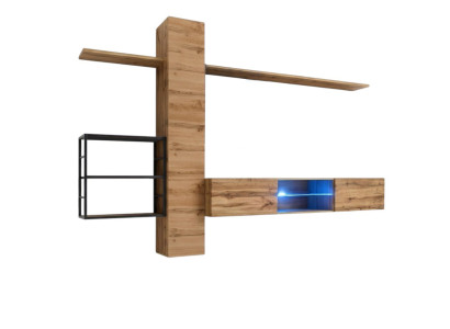 Luxus Wandschrank Möbel Einrichtung Wohnzimmermöbel Braun 3x Wand Regale