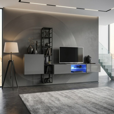 Wohnzimmermöbel Wohnwand Holz Einrichtung TV-Ständer Komplett Neu Möbel