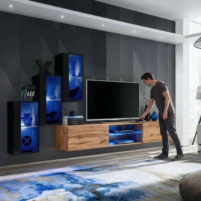Wohnzimmermöbel Luxus Wohnwand Komplett Designer Einrichtung Holzmöbel