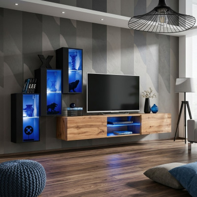 Wohnzimmermöbel Luxus Wohnwand Komplett Designer Einrichtung Holzmöbel
