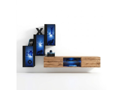Wohnzimmermöbel Luxus Wohnwand Komplett Designer Einrichtung Holzmöbel