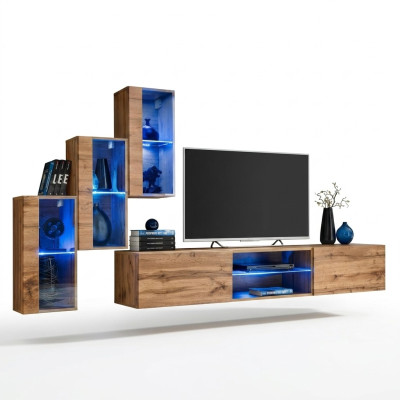 Modern Möbel Wohnwand Designer Set 4tlg Wand Regale Einrichtung Neu