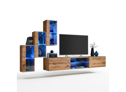 Modern Möbel Wohnwand Designer Set 4tlg Wand Regale Einrichtung Neu