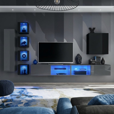 Einrichtung Modern Möbel Wohnzimmer Komplett Wohnwand Holzmöbel TV-Ständer