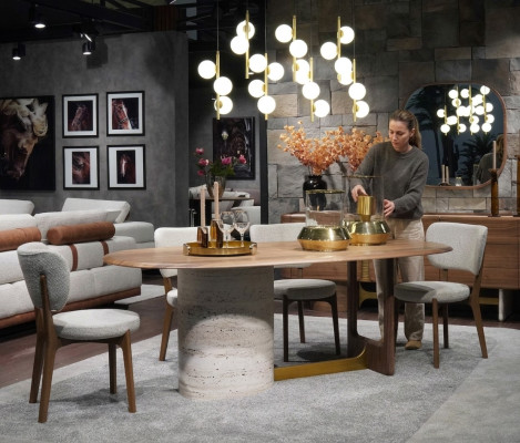 Design Esszimmer Set 5tlg. Modern Einrichtung Holz Tisch 4x Stühle Garnitur Neu