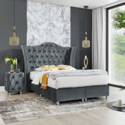 Designer Garnitur Schlafzimmer Set Luxus Bett 2x Nachttisch Holz Komplett neu