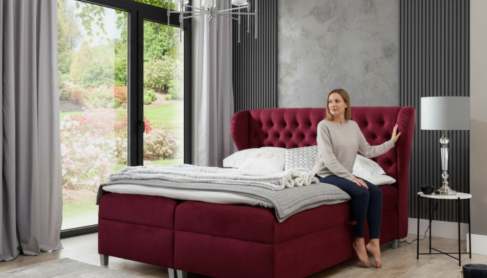 Luxus Boxspringbett Doppel Betten Holz Einrichtung Polsterbett Modern Design
