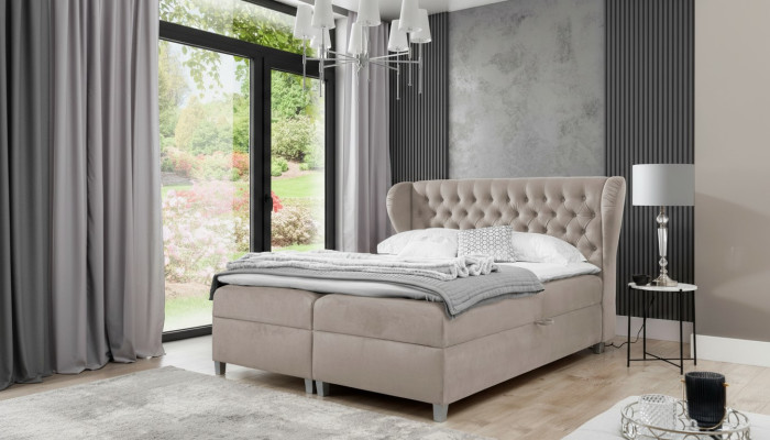 Luxus Doppel Bett Chesterfield Schlafzimmer Einrichtung Polsterbett Modern Möbel