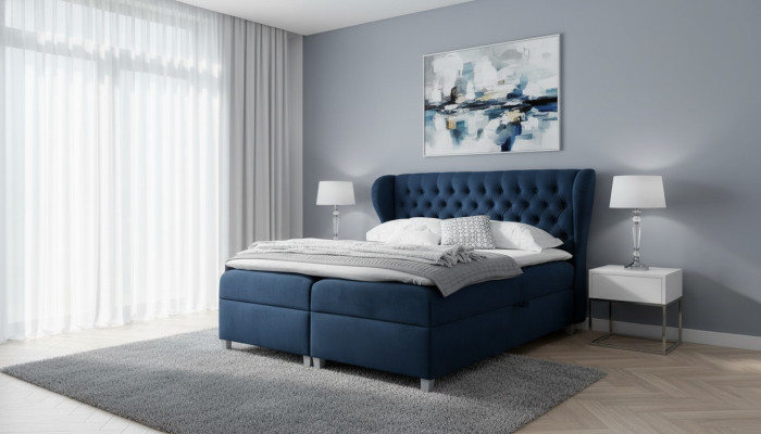 Luxus Boxspringbett Schlafzimmer Bett Polsterbett Modern 160x200cm Holz