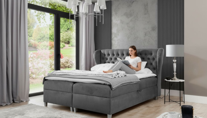 Luxus Design Boxspringbett Schlafzimmer Polsterbett Modern Möbel Chesterfield